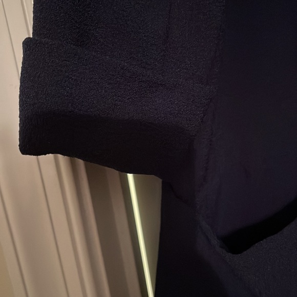 Navy Blue and Black Time & Tru Cropped Sleeve Blazer - Picture 3 of 4